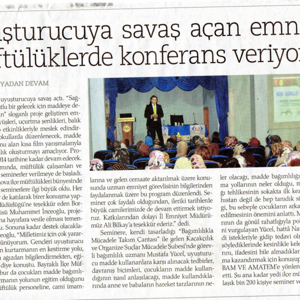 Uyuşturucuya Karşı Savaş Açan Emniyet Müftülüklerde Konferans Veriyor