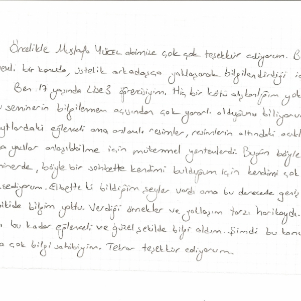 Seminer Bilgilenmem Açısından Çok Yararlı Oldu